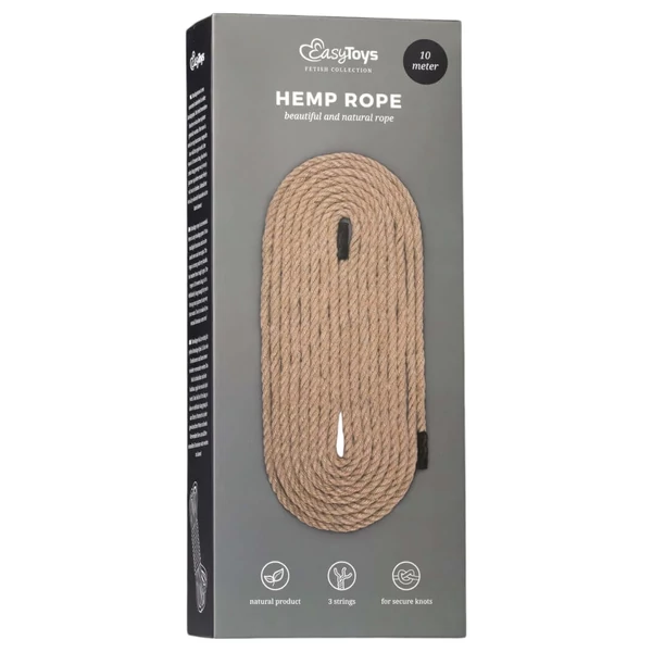 Easytoys Hemp Rope - bondage kötél (10m) - natúr