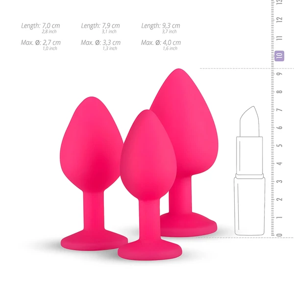 Easytoys Diamond - anál plug szett (pink)