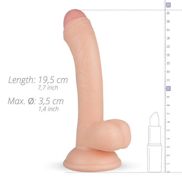 Real Fantasy Vince - herés fitymás dildó - 19,5cm (natúr)