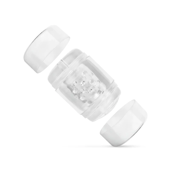 FPPR. - kétvégű maszturbátor - punci & száj (átlátszó)