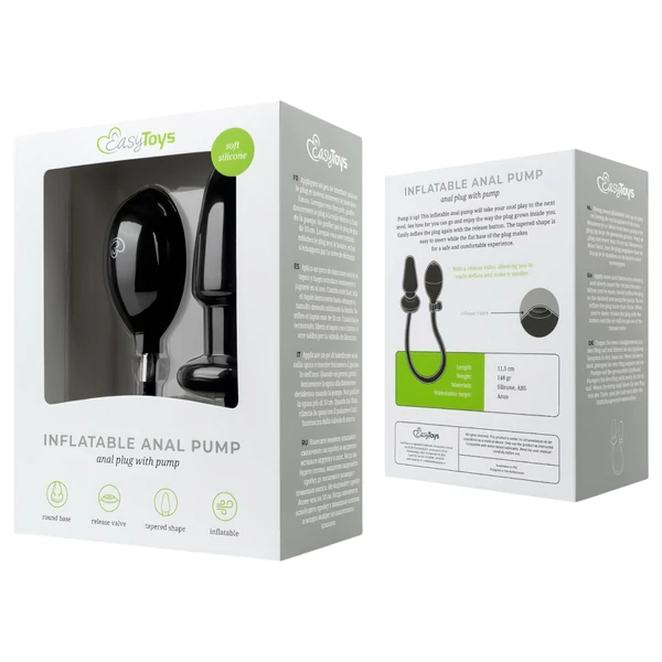 EasyToys - pumpálható anál plug (fekete)