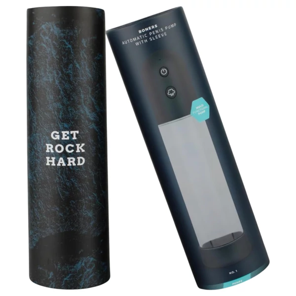 Boners - automatikus péniszpumpa maszturbátor (átlátszó-fekete)