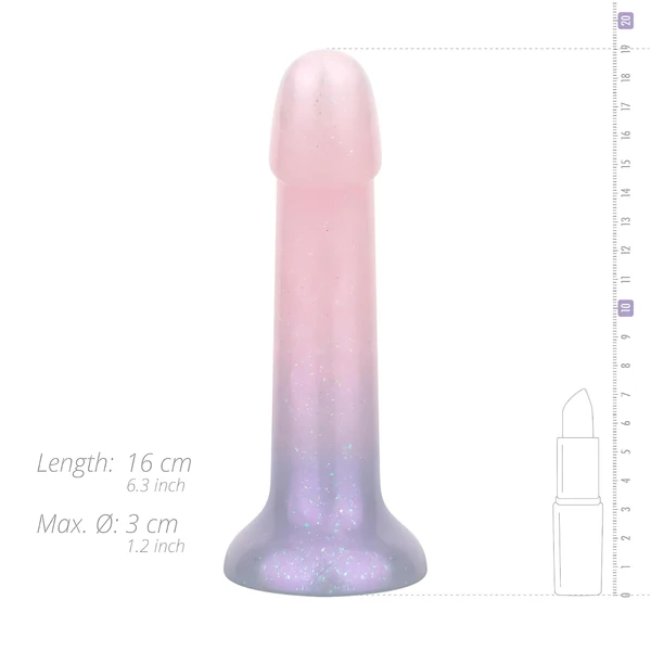 EasyToys Mermaid - csillámos dildó - 15cm (pink)