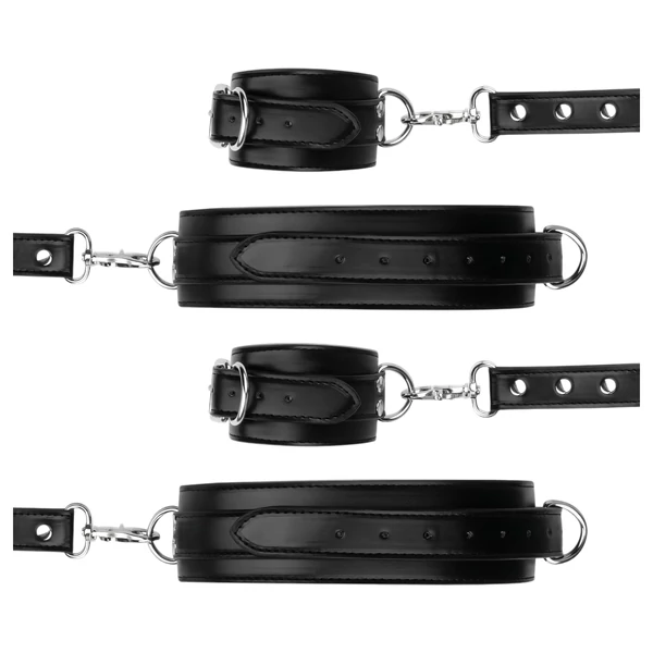 Bedroom Fantasies - csukló- és comb bilincs (fekete)