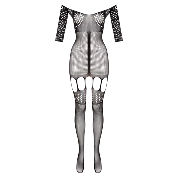 Christine - áttetsző necc overál - (fekete) - XS-XL