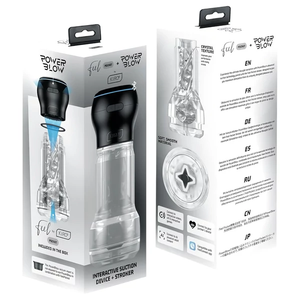 Kiiroo feel Pocket & PowerBlow - interaktív maszturbátor (átlátszó)