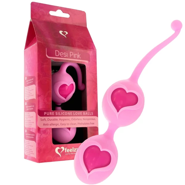 FEELZTOYS Desi - szíves gésagolyó duó (pink)