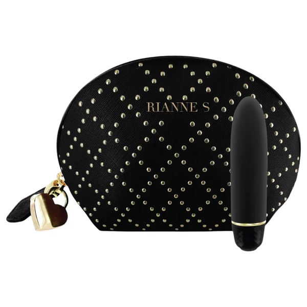 Rianne Essentials Classique Stud - szilikon rúzs vibrátor (fekete)