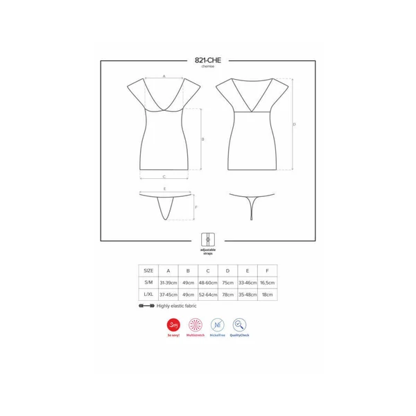 Obsessive Imperia - necc hálóruha tangával (fekete)