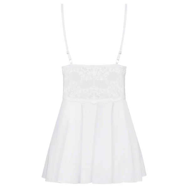 Obsessive 810-BAB-2 - csipke babydoll és tanga (fehér)