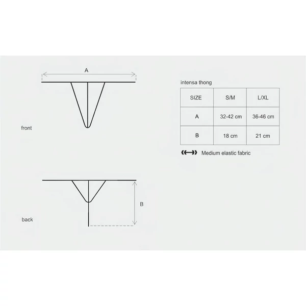 Obsessive Intensa - pántos csipke tanga (fekete)