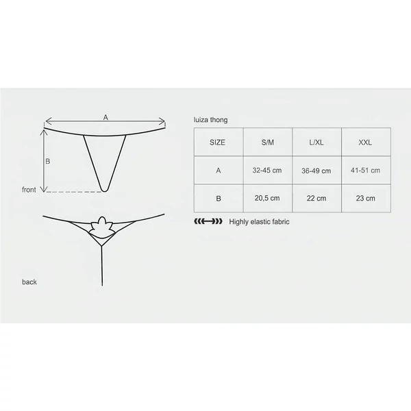 Obsessive Luiza - tulipános tanga (fehér)