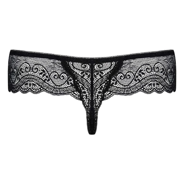 Obsessive Miamor - köves női csipke tanga (fekete)
