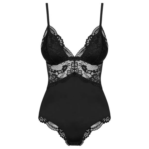 Obsessive 810-TED-1 - csipkés body (fekete)